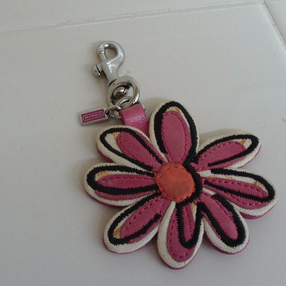 GUC Coach Pink Flower Key Fob